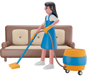 3D Woman Cleaning